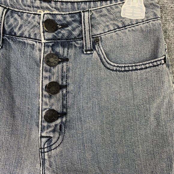 BDG Super High Rise Foxy Button Fly Cuffed Shorts Women 26 Blue Denim 5 Pocket - Picture 2 of 11